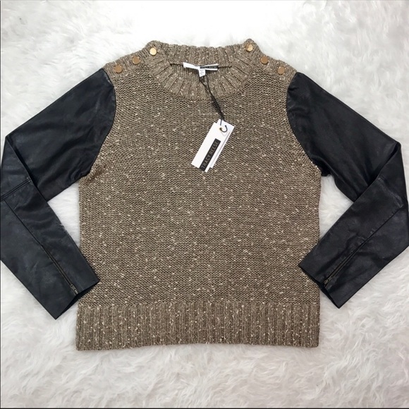 Anthropologie leather pullover S xs tracy Reese - Picture 5 of 5